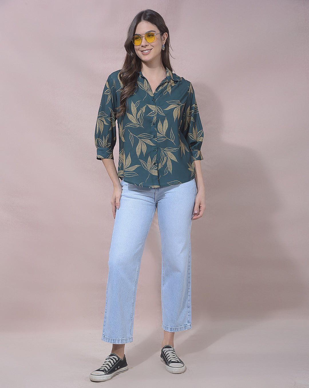 miss forever black printed casual shirt