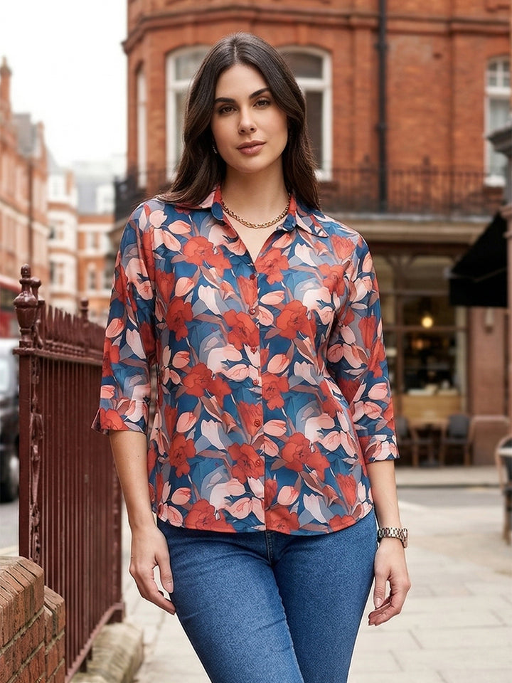 miss forever multicolor printed casual shirt