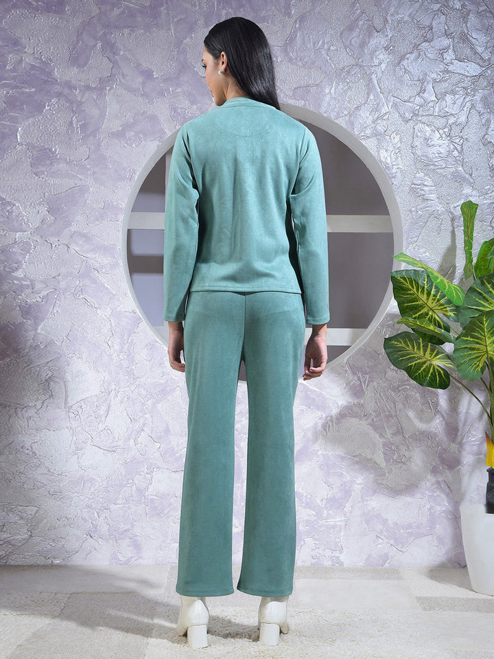 miss forever solid mint winter co-ord set