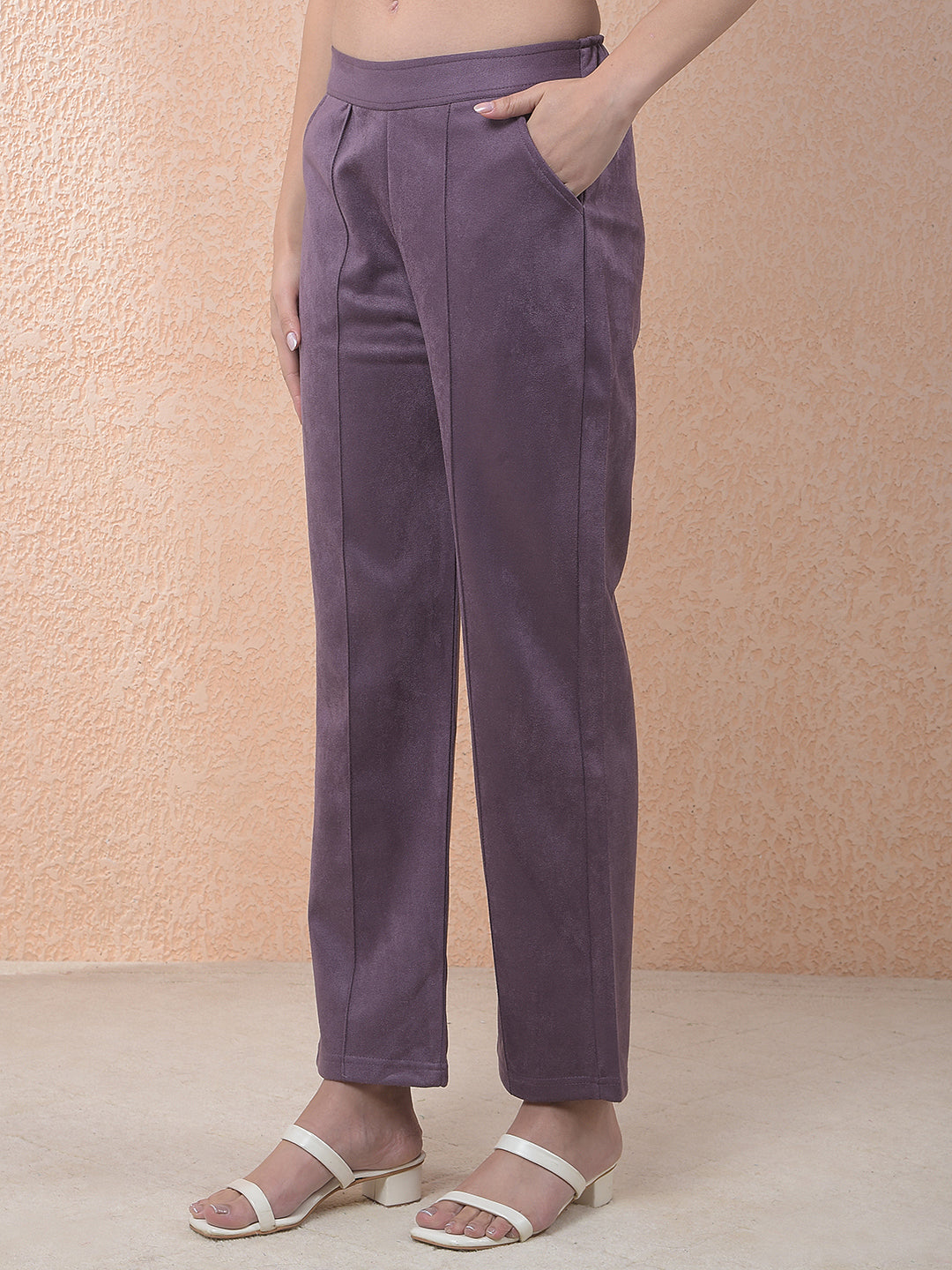 MISS FOREVER SOLID MAUVE WINTER CO-ORD SET