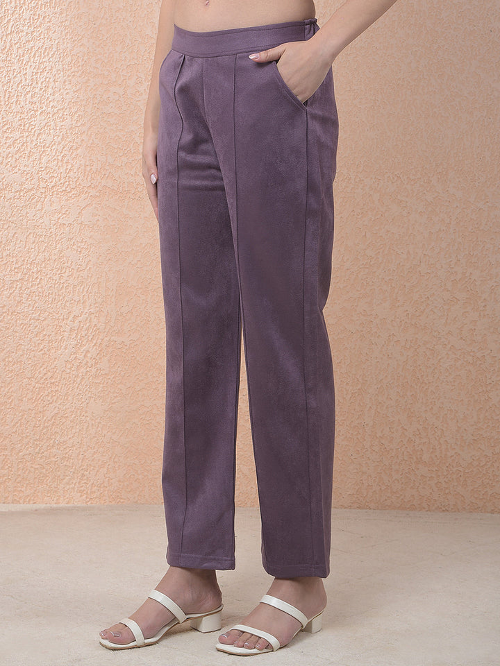 MISS FOREVER SOLID MAUVE WINTER CO-ORD SET