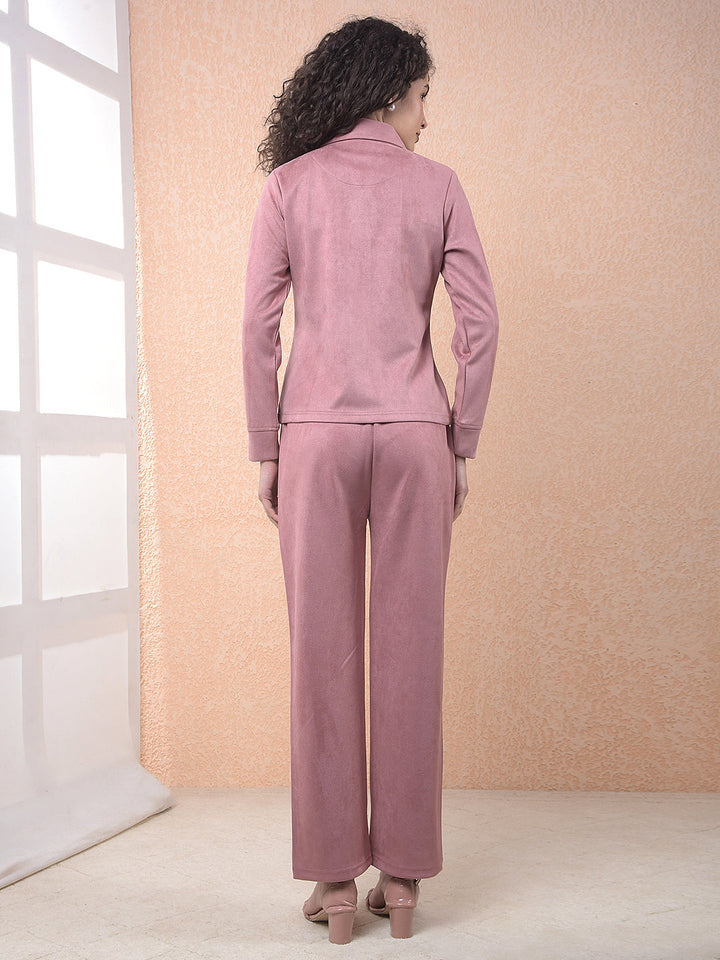 miss forever solid pink winter co-ord set