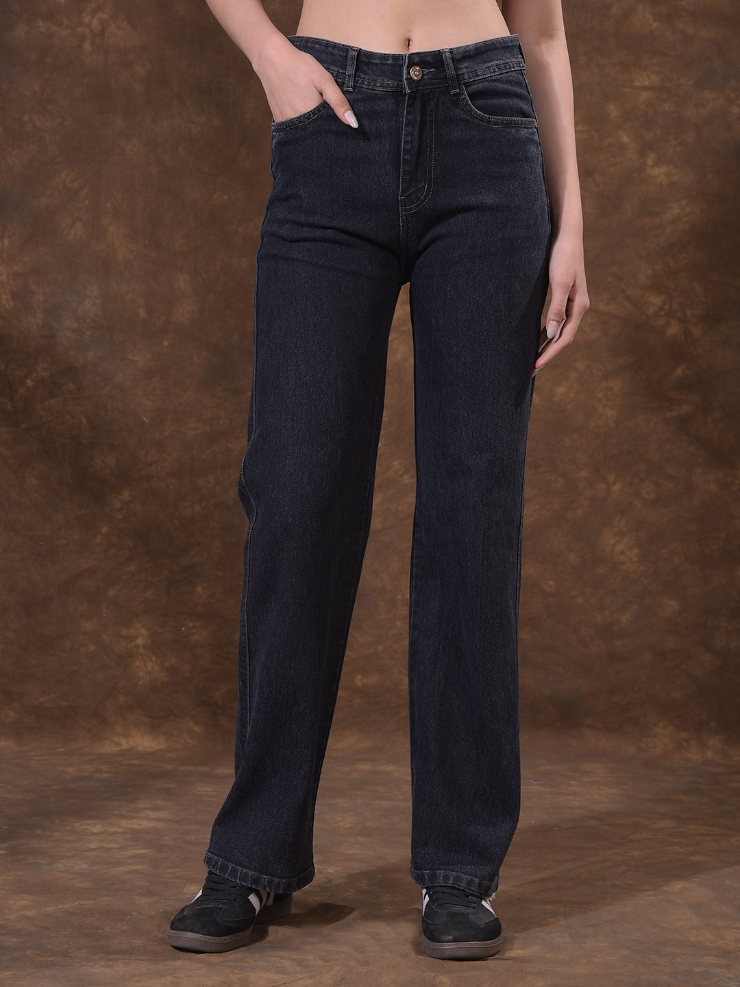 miss forever charcol straight-fit jeans