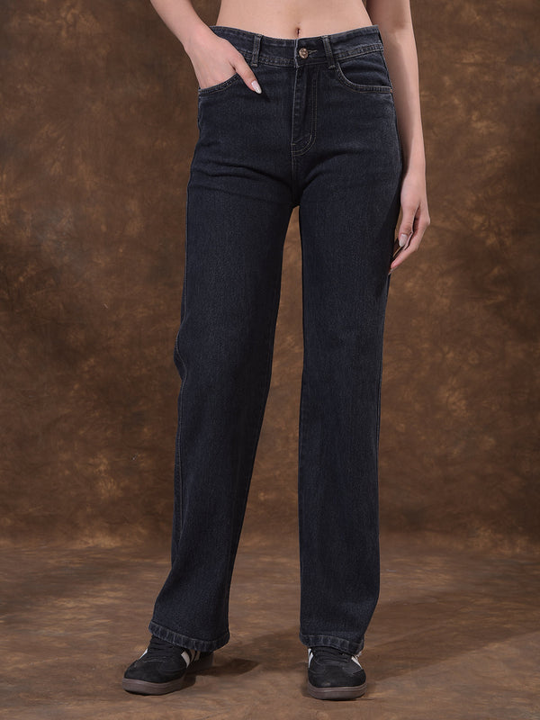 miss forever charcol straight-fit jeans