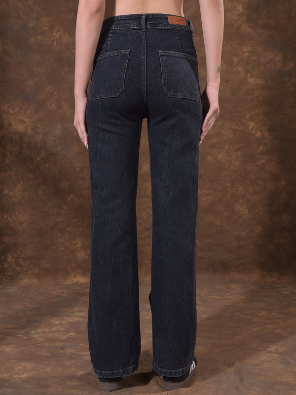 miss forever charcol straight-fit jeans