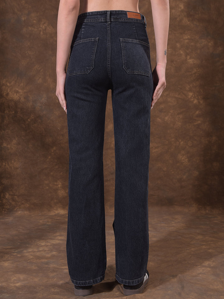 miss forever charcol straight-fit jeans
