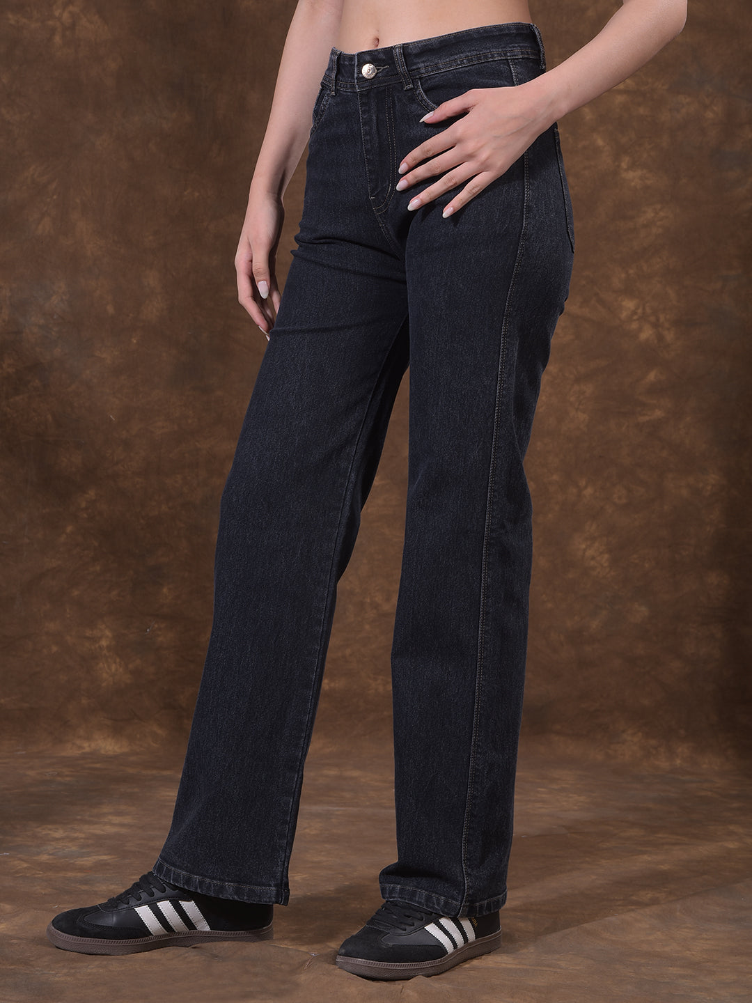miss forever charcol straight-fit jeans