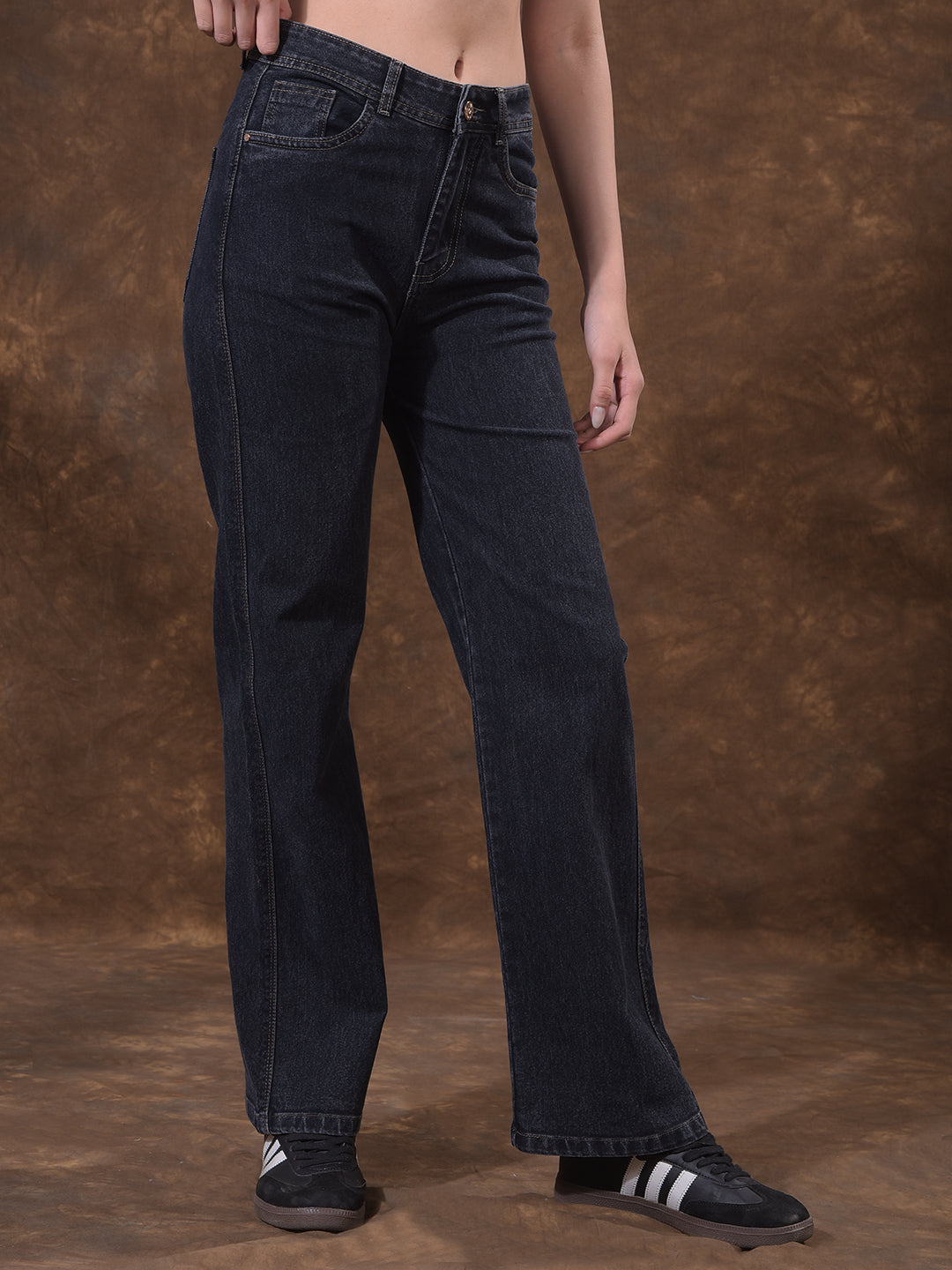 miss forever charcol straight-fit jeans