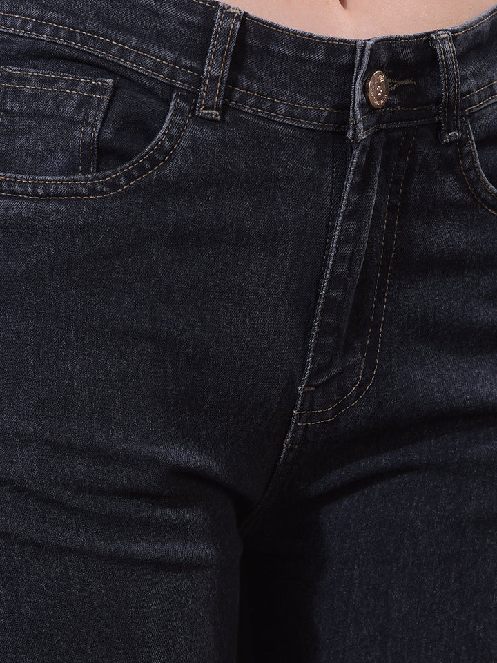 MISS FOREVER CHARCOL STRAIGHT-FIT JEANS