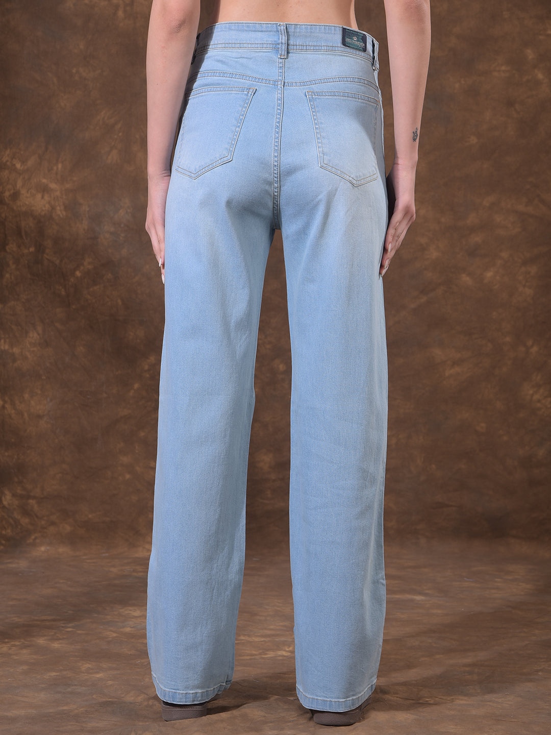 miss forever dusty sky blue straight-fit jeans