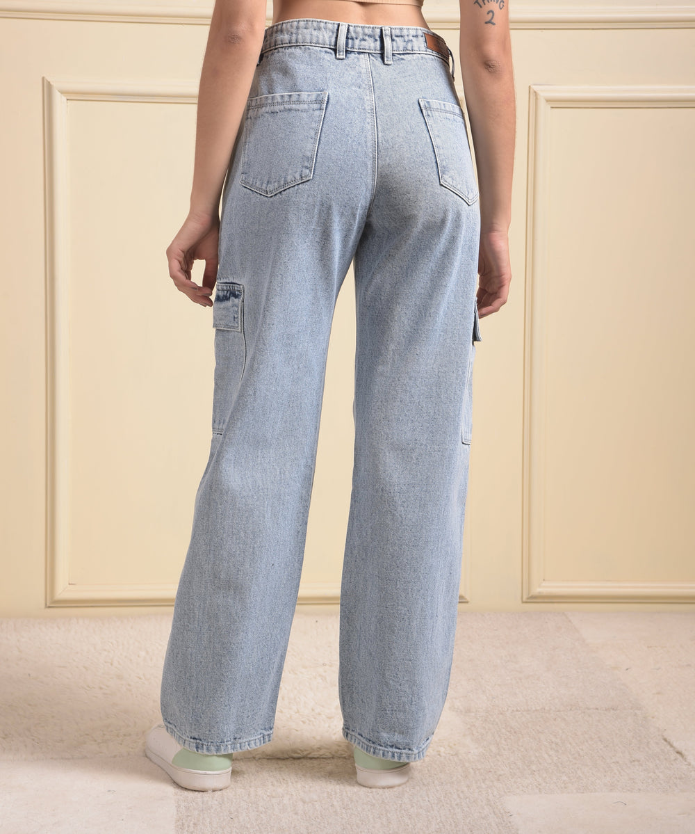 miss forever light blue cargo jeans