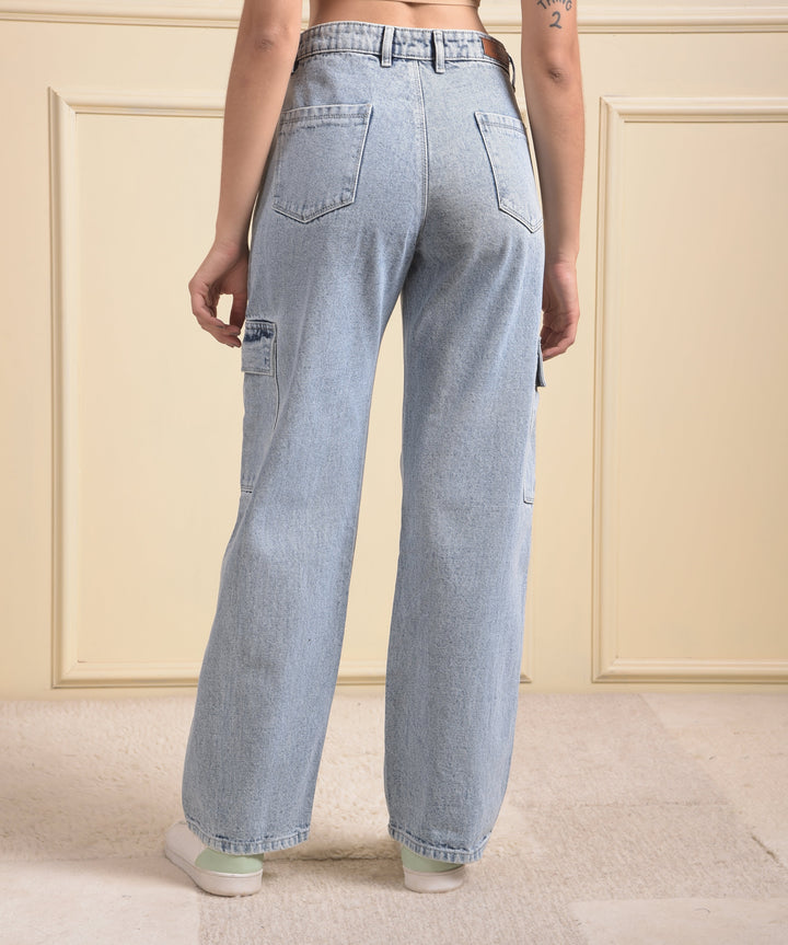 miss forever light blue cargo jeans