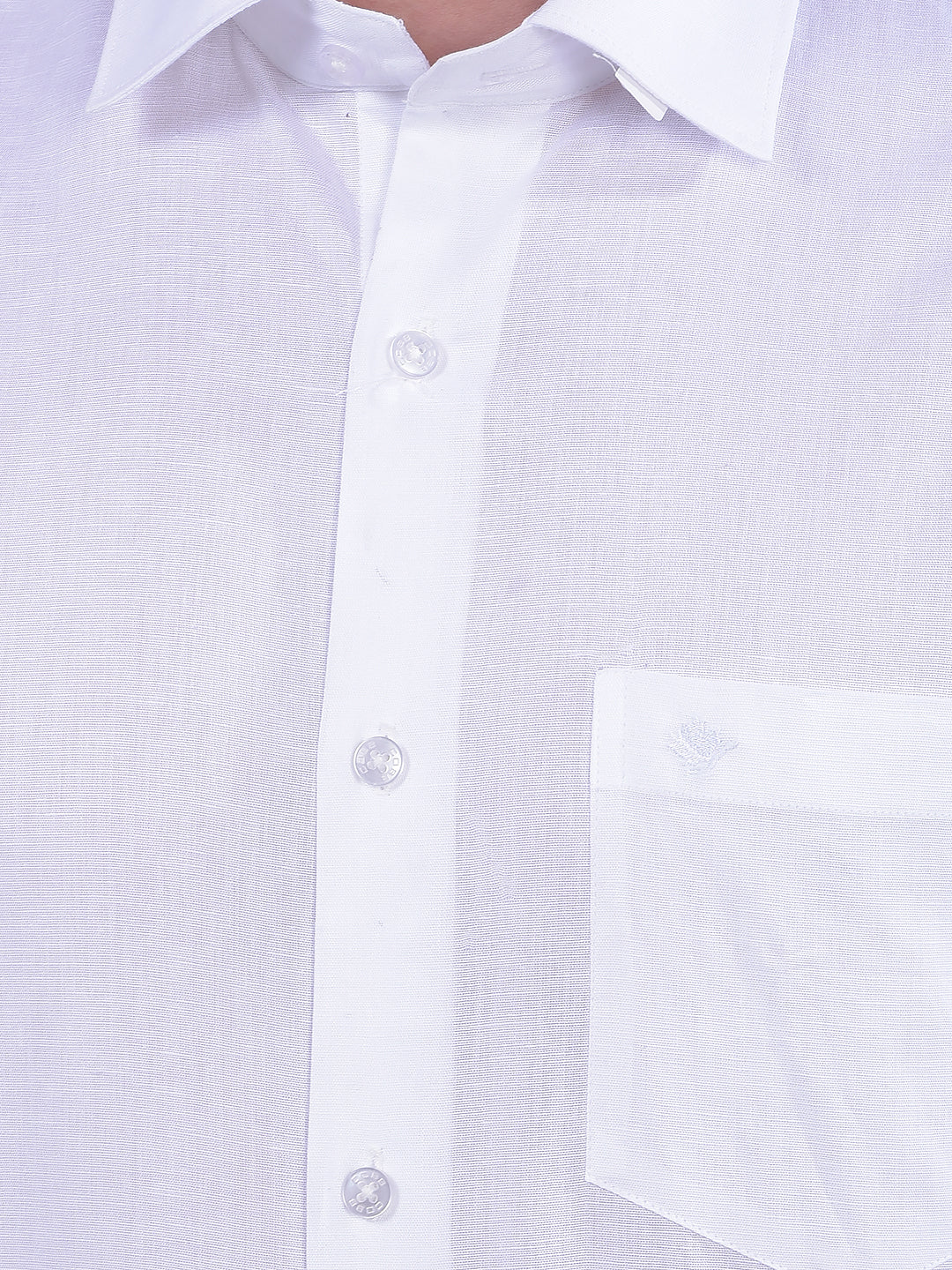 cobb solid white smart-fit linen formal shirt