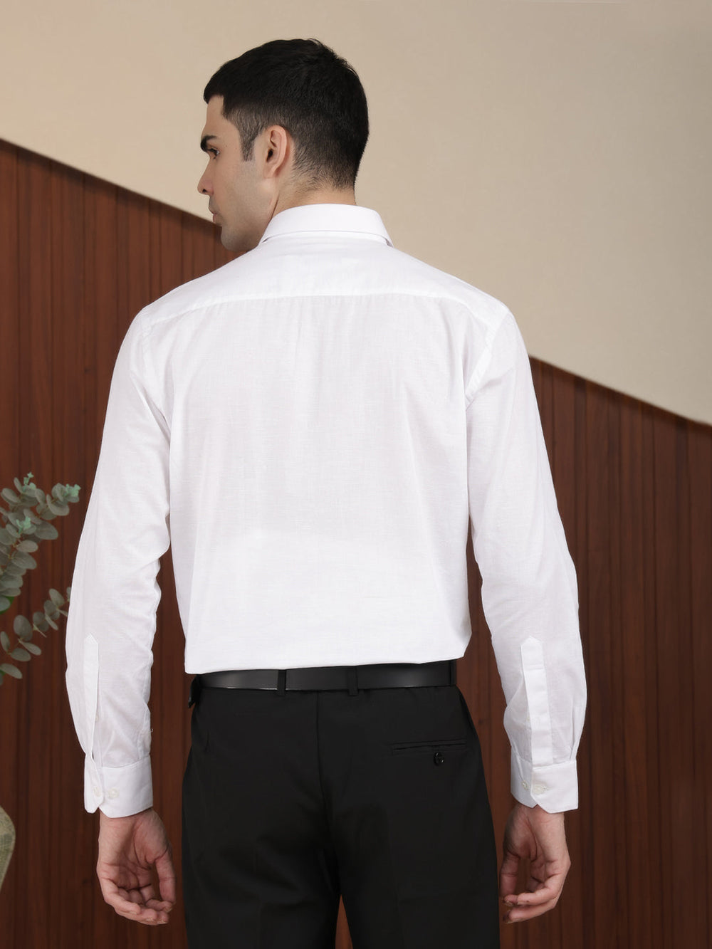 cobb solid white smart-fit formal shirt