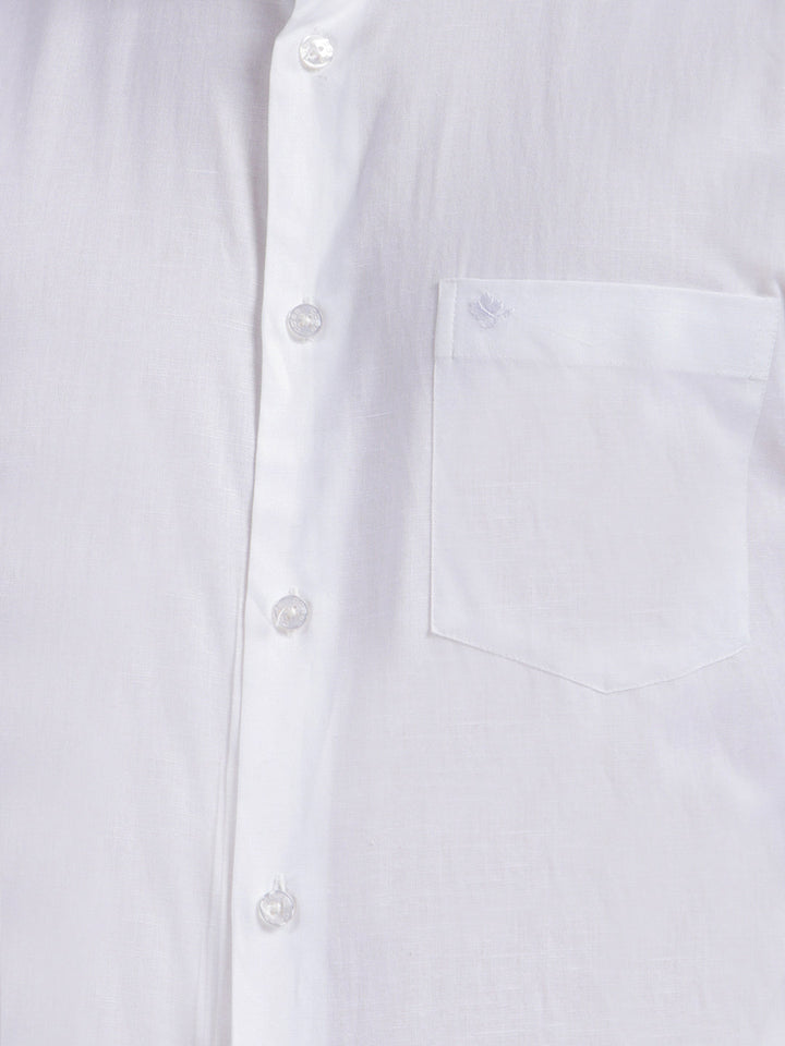 cobb solid white smart-fit formal shirt