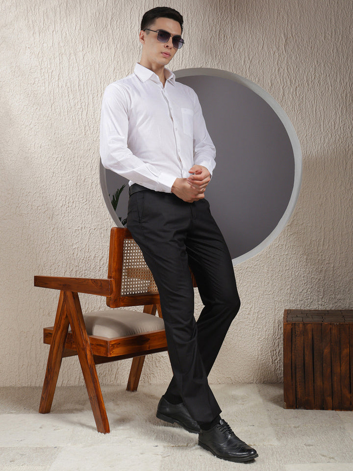 COBB SOLID WHITE SMART-FIT FORMAL SHIRT