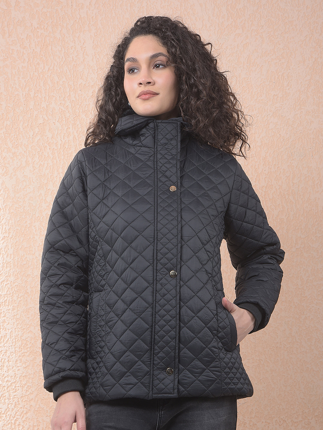 miss forever black self-design jacket