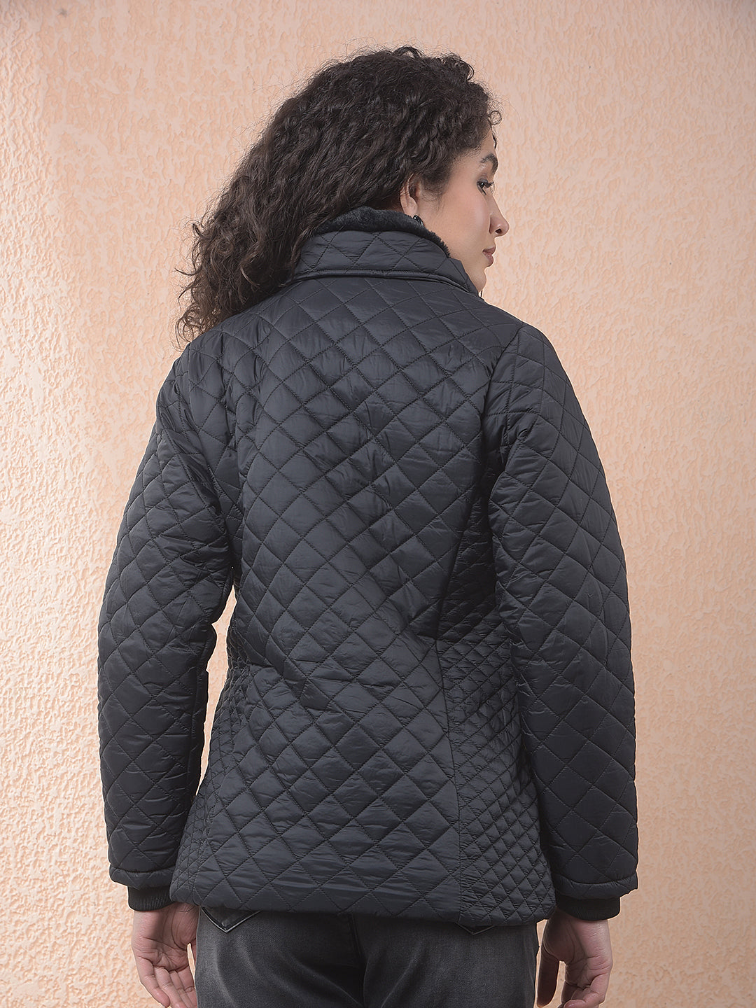 miss forever black self-design jacket