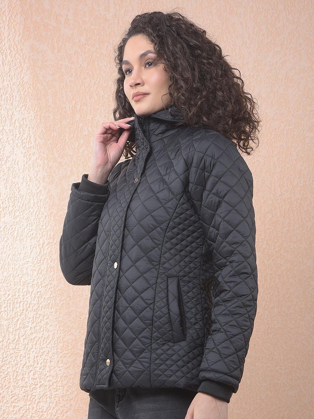 miss forever black self-design jacket