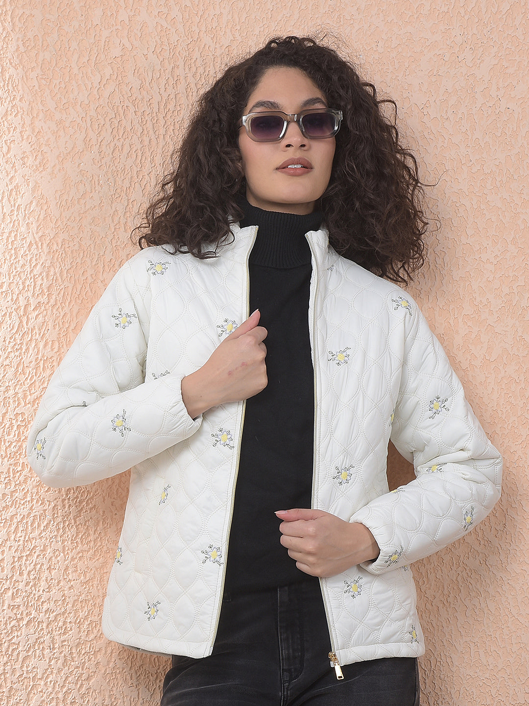 miss forever cream self-design jacket