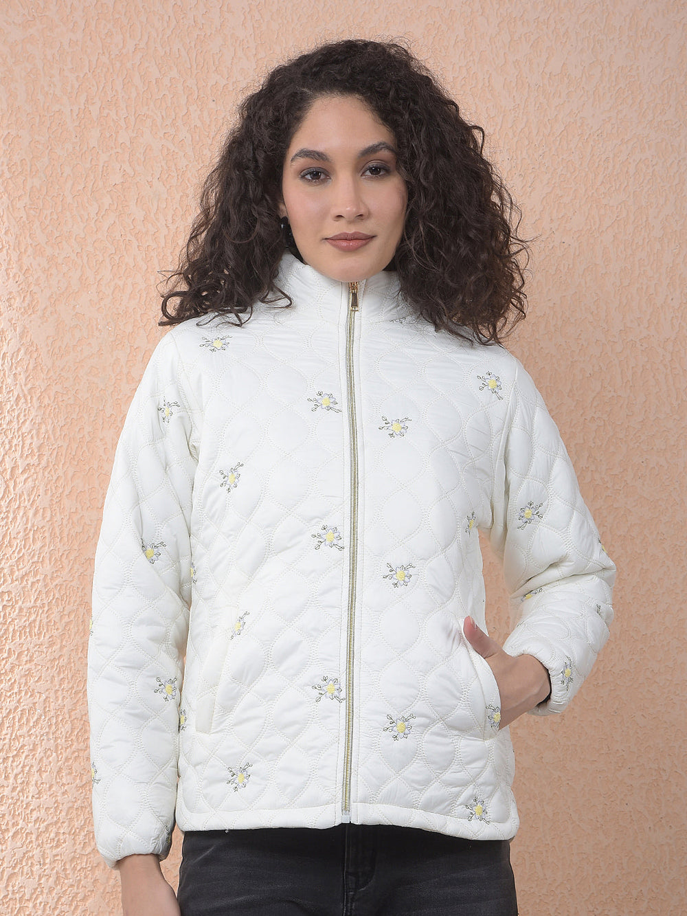 miss forever cream self-design jacket
