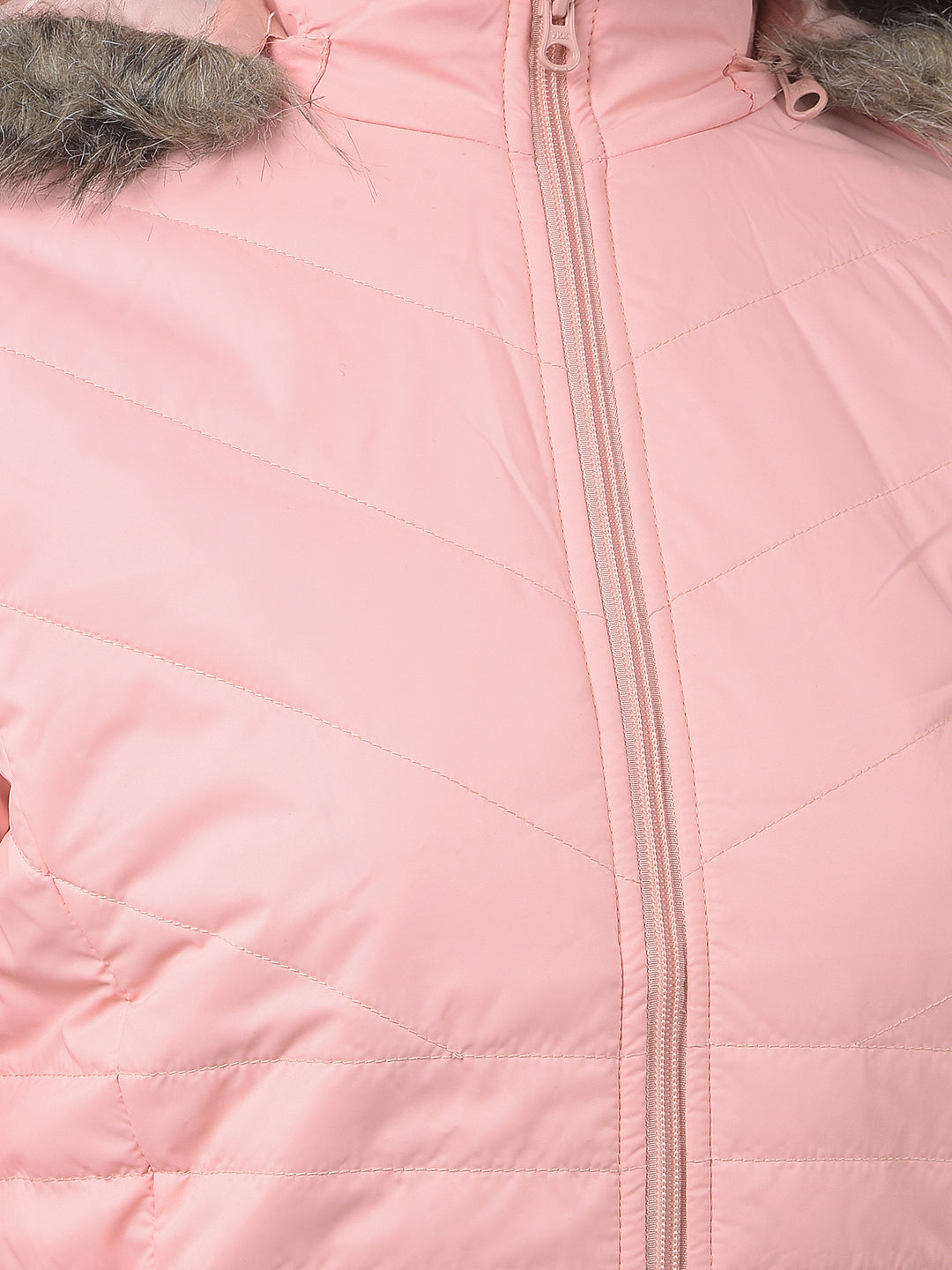 miss forever solid coral hooded jacket