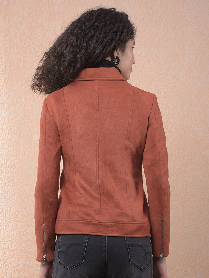 miss forever solid rust collar jacket