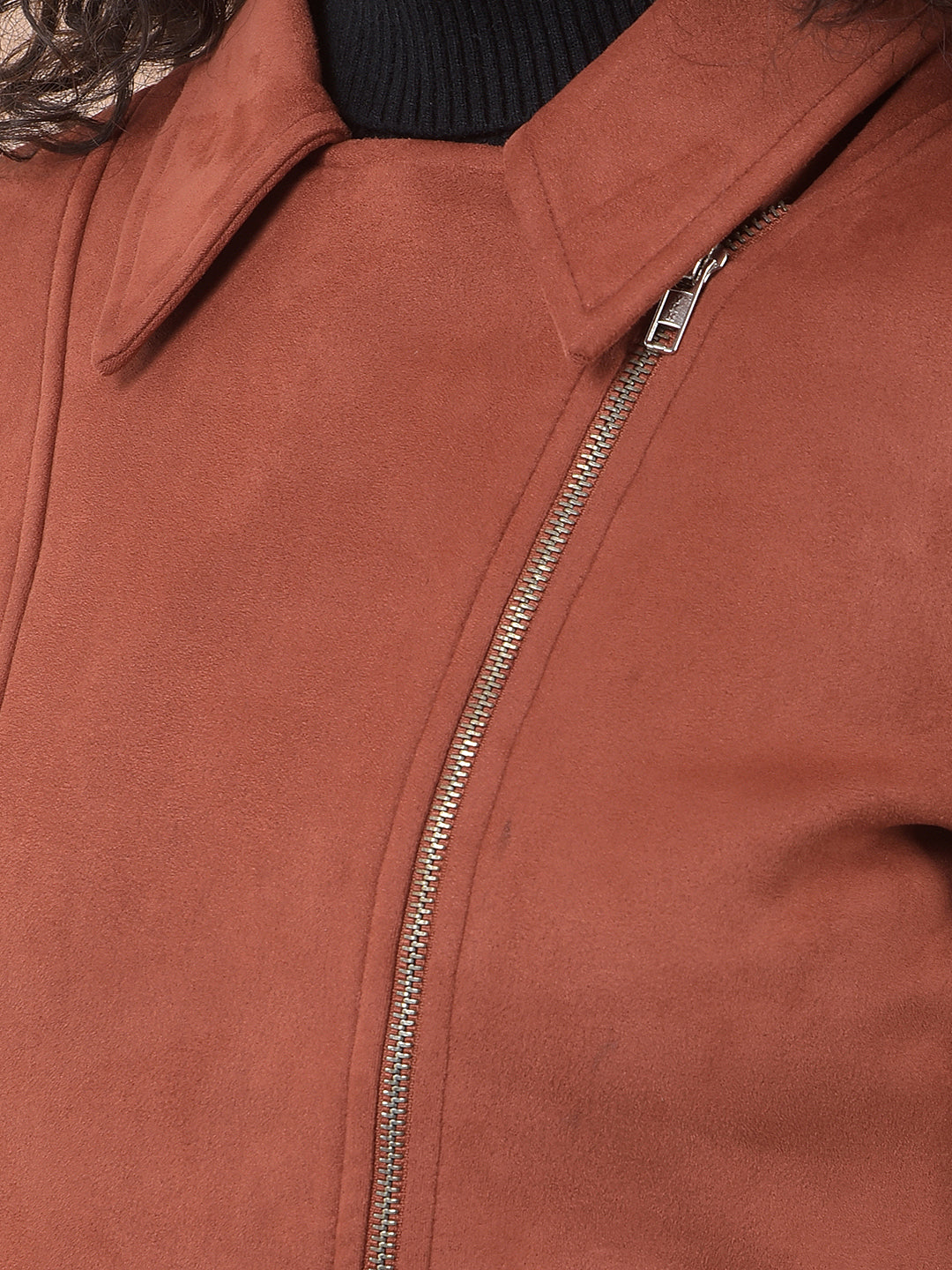 miss forever solid rust collar jacket