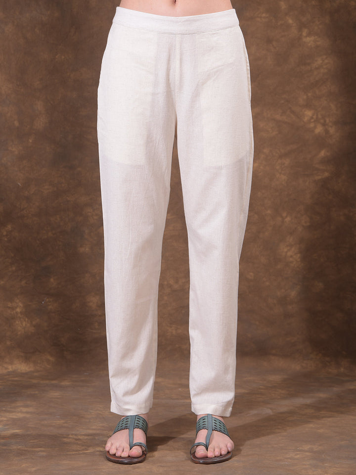 MISS FOREVER OFF WHITE PRINTED SUMMER KURTI WITH PLAZO