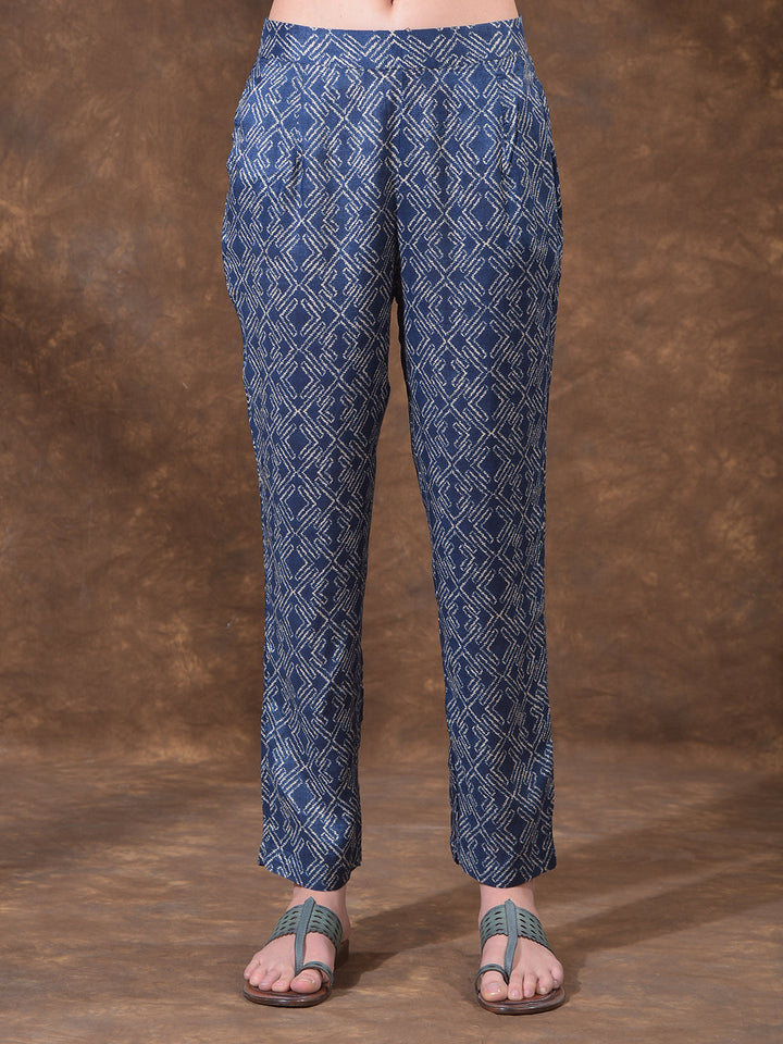 miss forever blue printed summer kurti with plazo