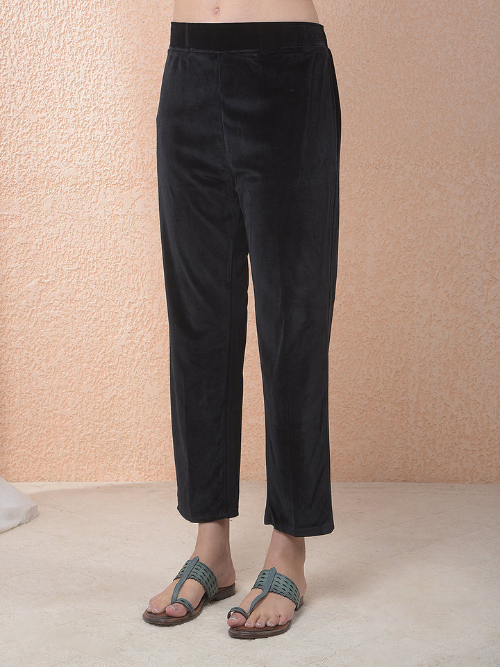 MISS FOREVER BLACK PRINTED WINTER KURTI PLAZO WITH STOLE