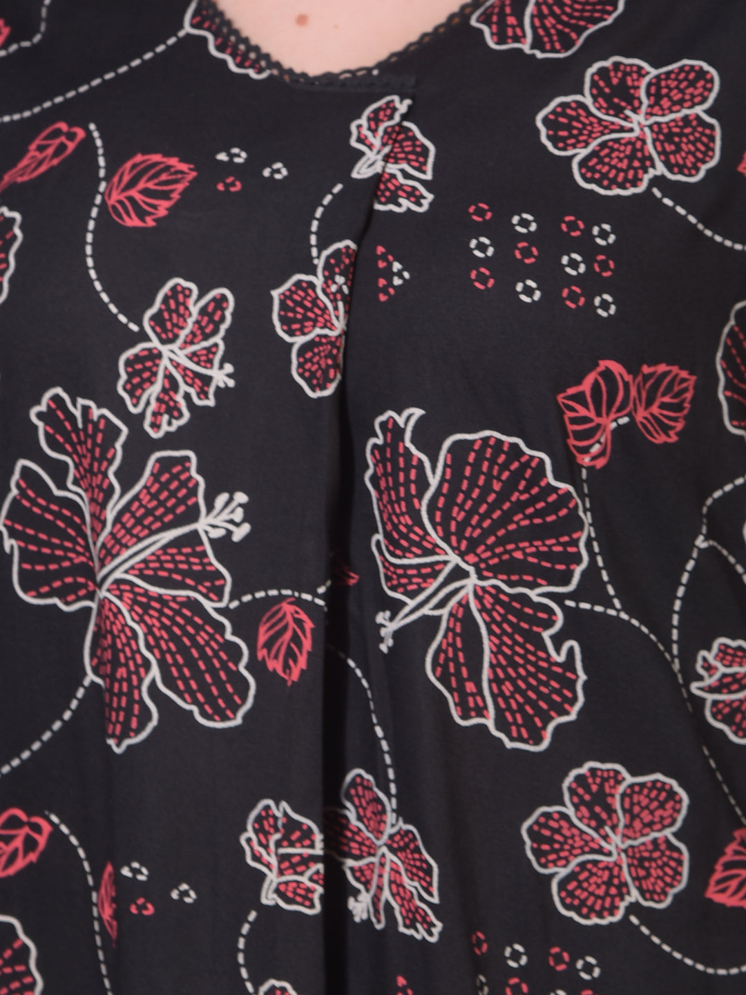 miss forever black printed summer kurti with plazo