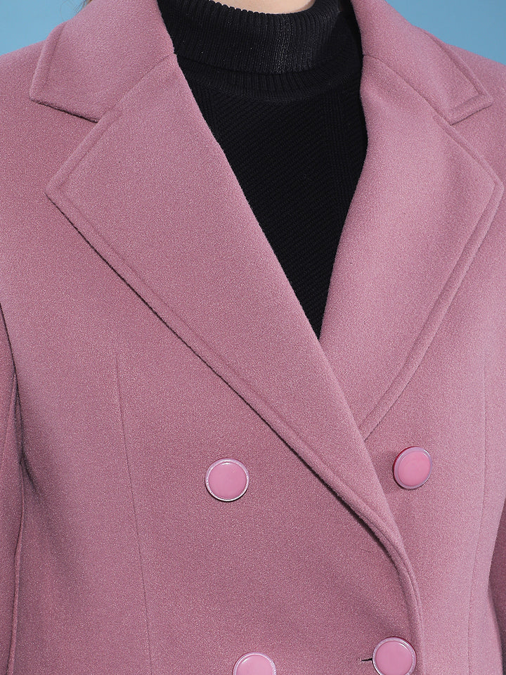 Mauve Solid Premium Long Coat
