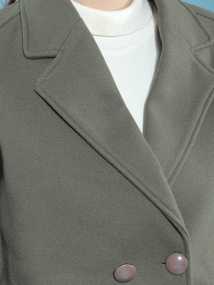 Olive Solid Premium Long Coat