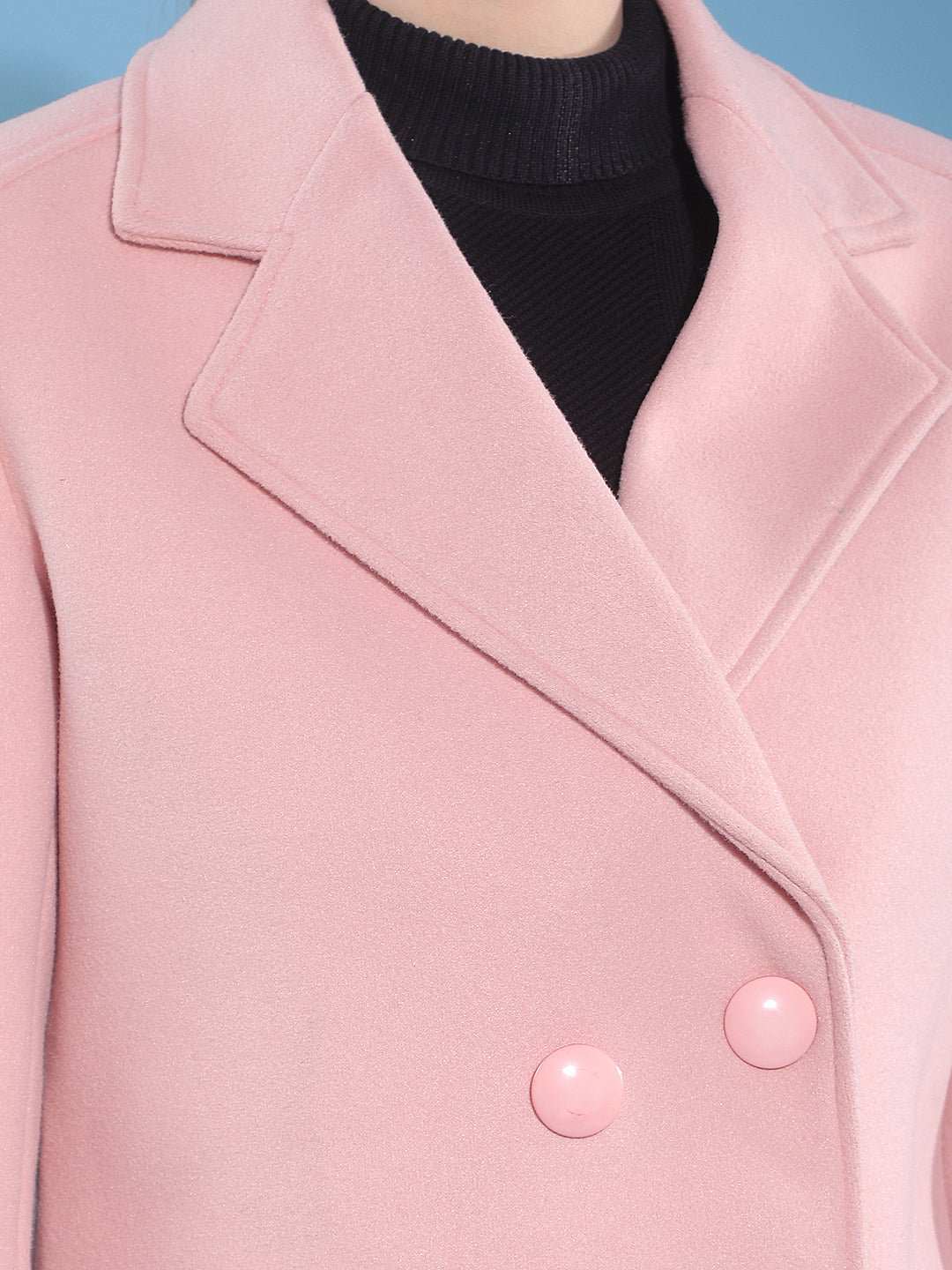 Peach Solid Premium Long Coat
