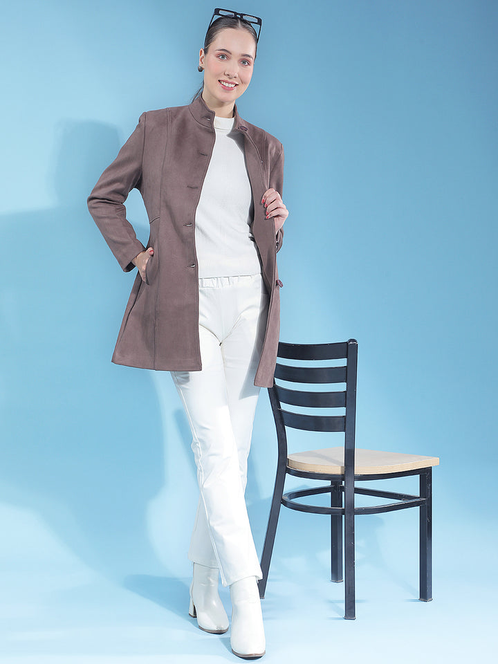 brown long coat