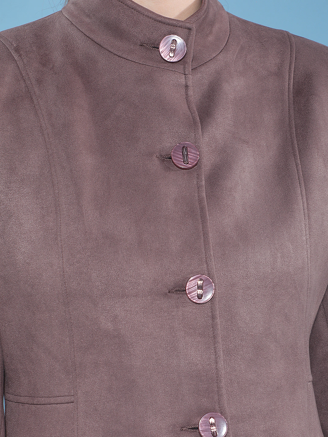 Brown Solid Premium Long Coat