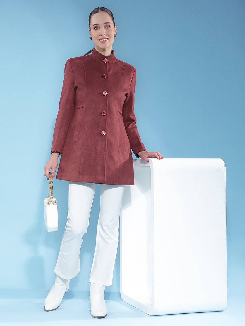 rust long coat