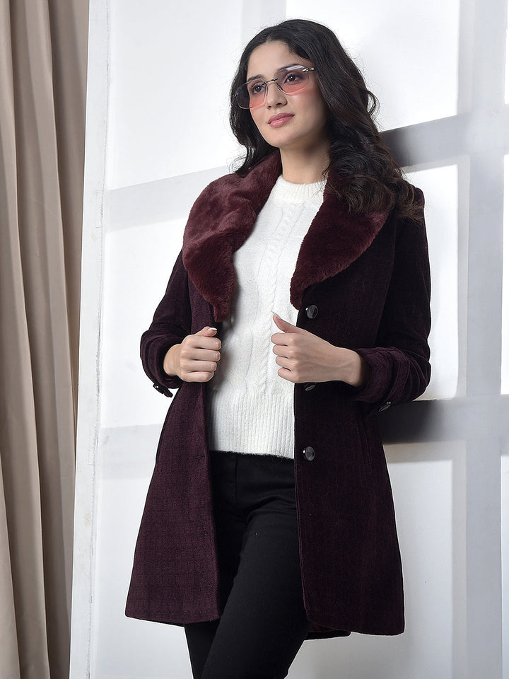 miss forever wine self-design premium long coat