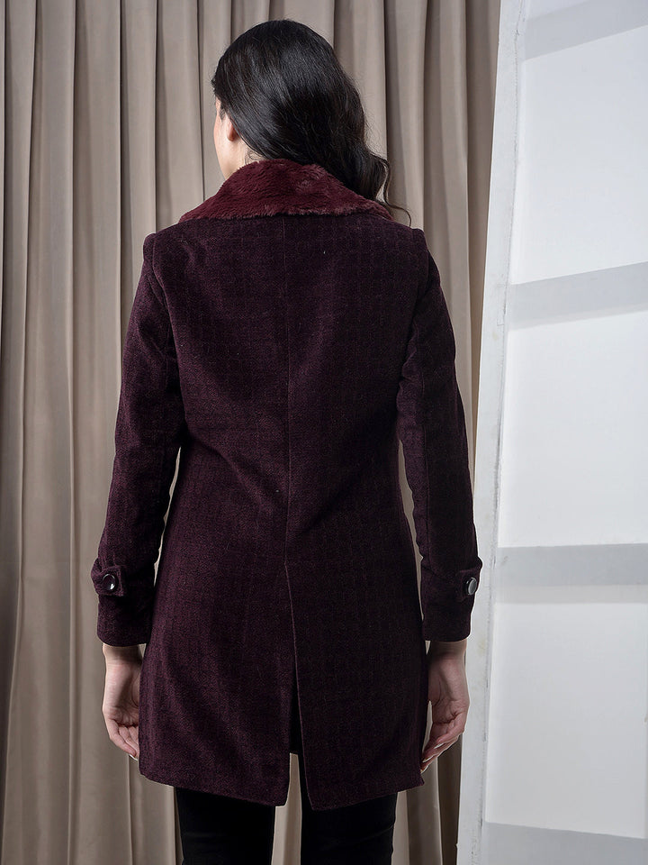 miss forever wine self-design premium long coat