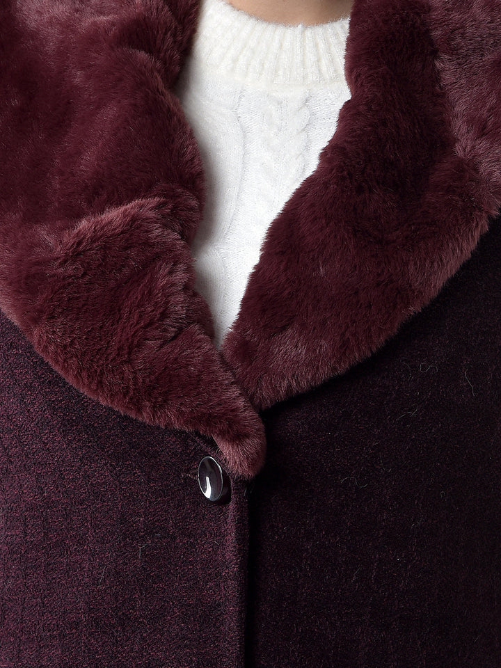 miss forever wine self-design premium long coat