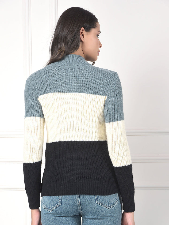 miss forever multicolor color-block sweater