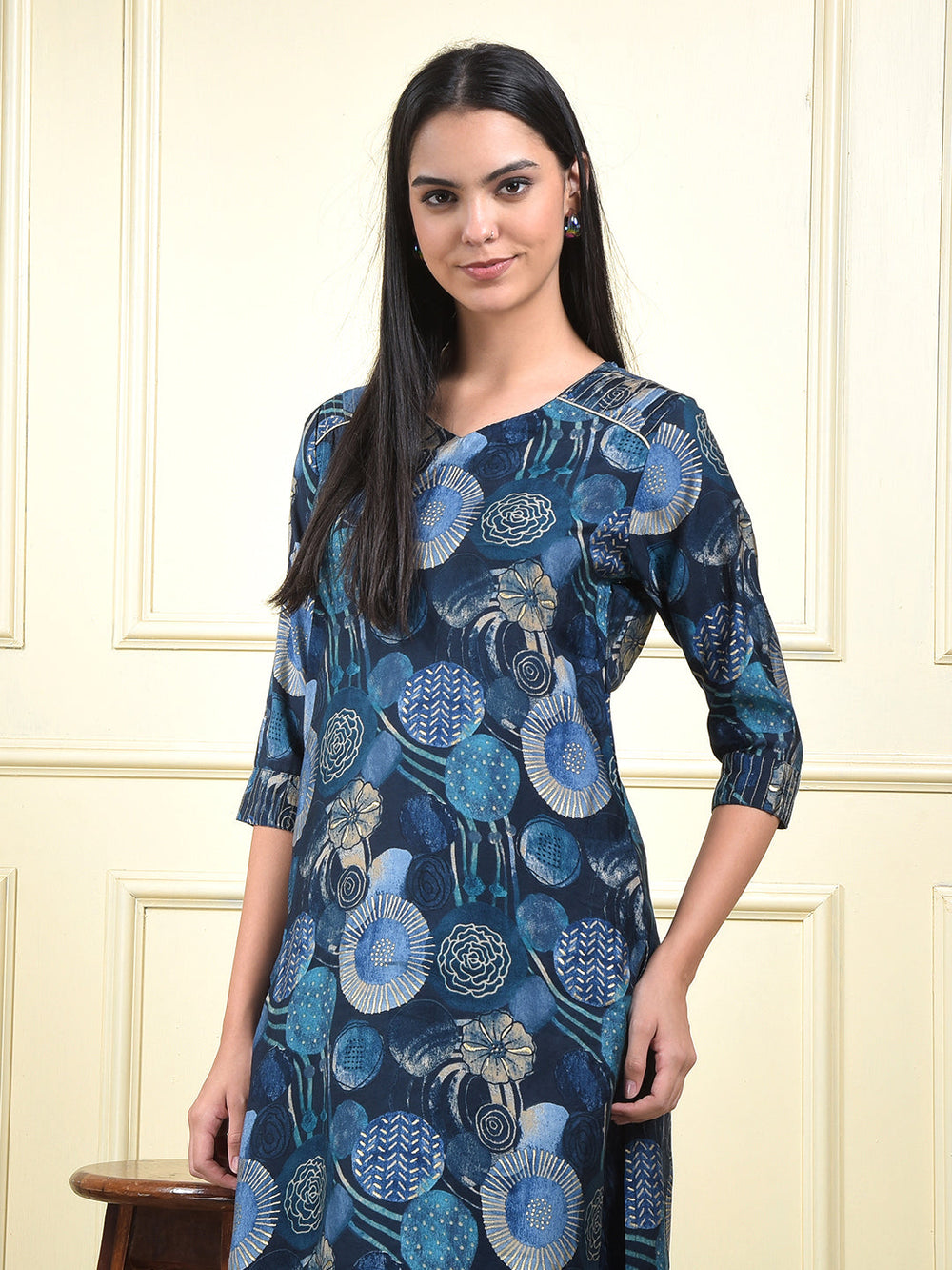 miss forever navy blue kurti with plazo