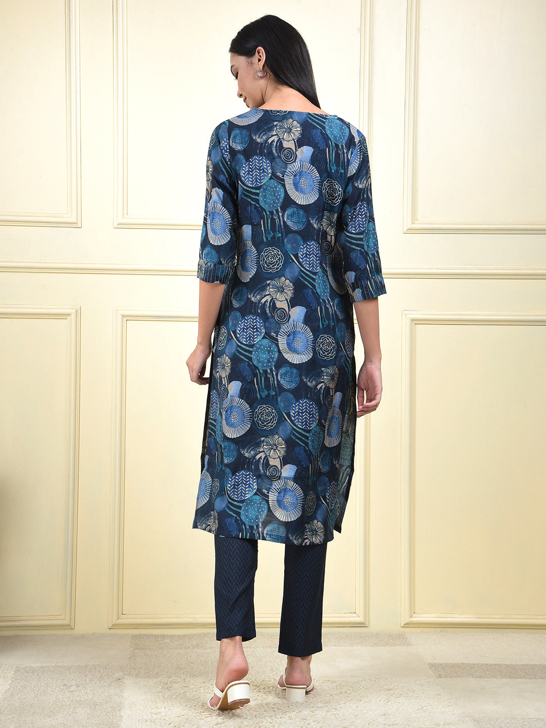 miss forever navy blue kurti with plazo