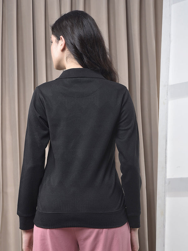 miss forever black self-design sweatshirt