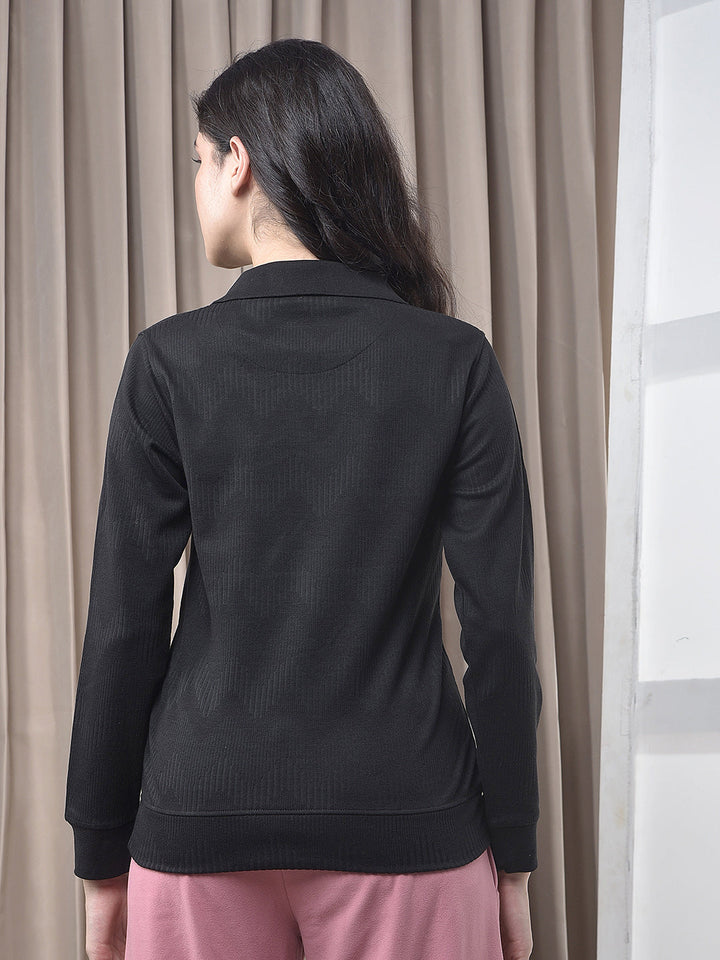 miss forever black self-design sweatshirt