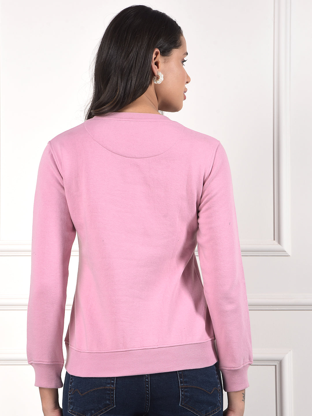 miss forever pink printed sweatshirt