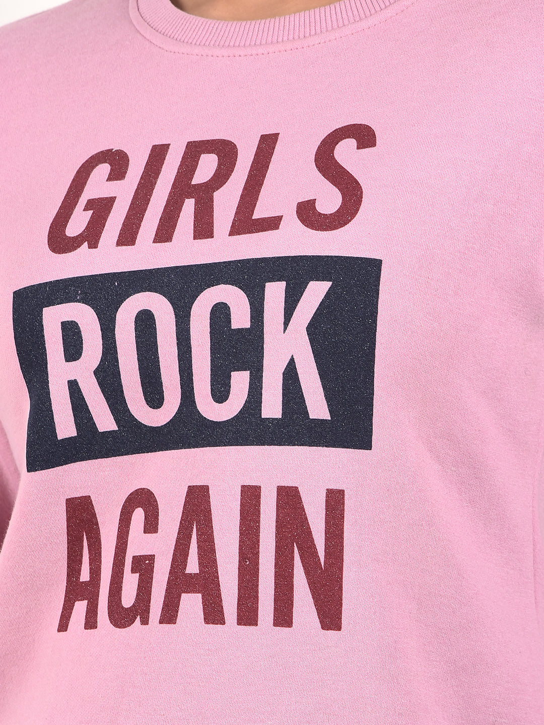 miss forever pink printed sweatshirt