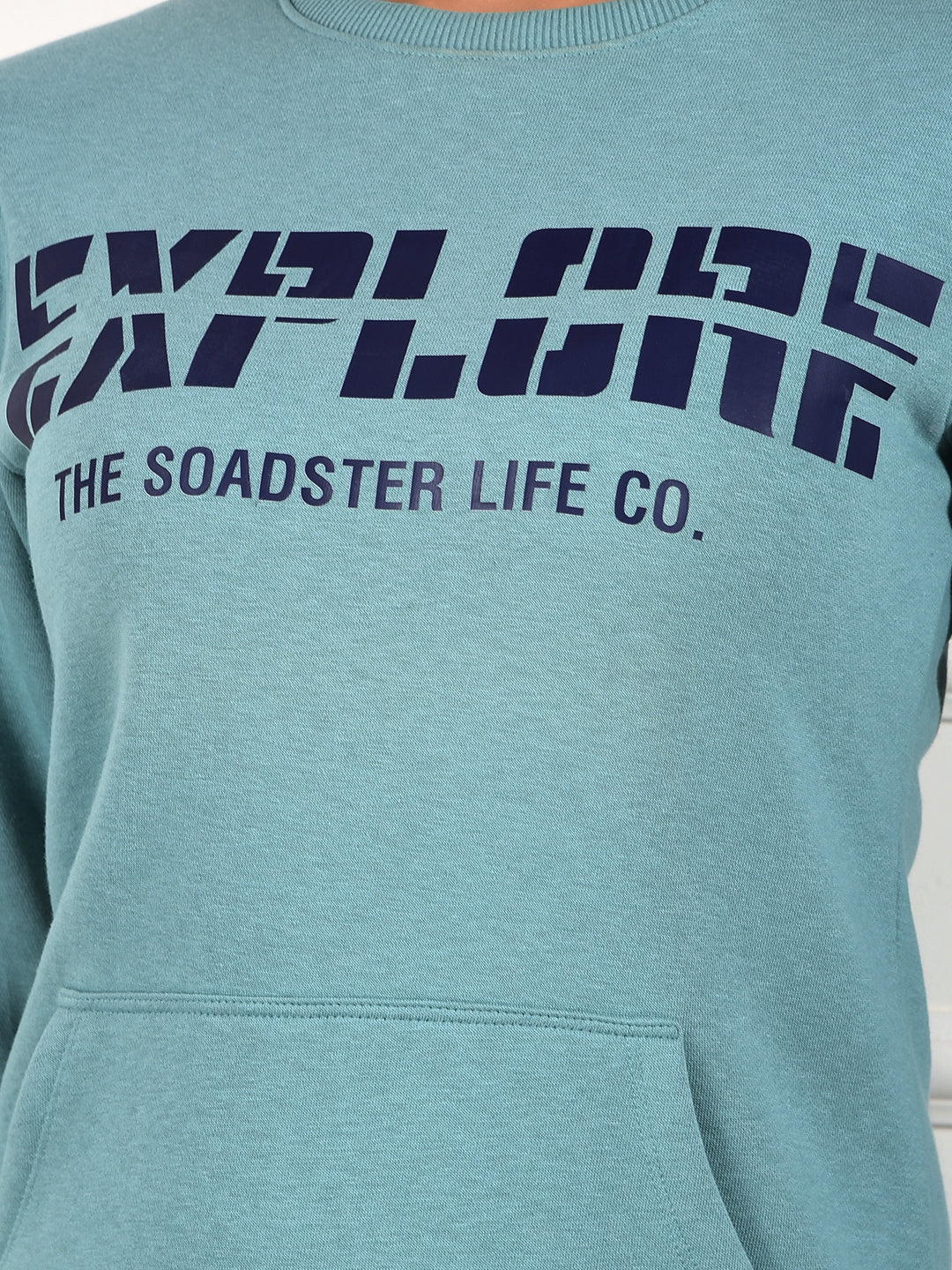 MISS FOREVER LIGHT GREEN PRINTED SWEATSHIRT