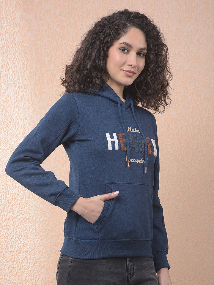 miss forever indigo printed classic hoodie